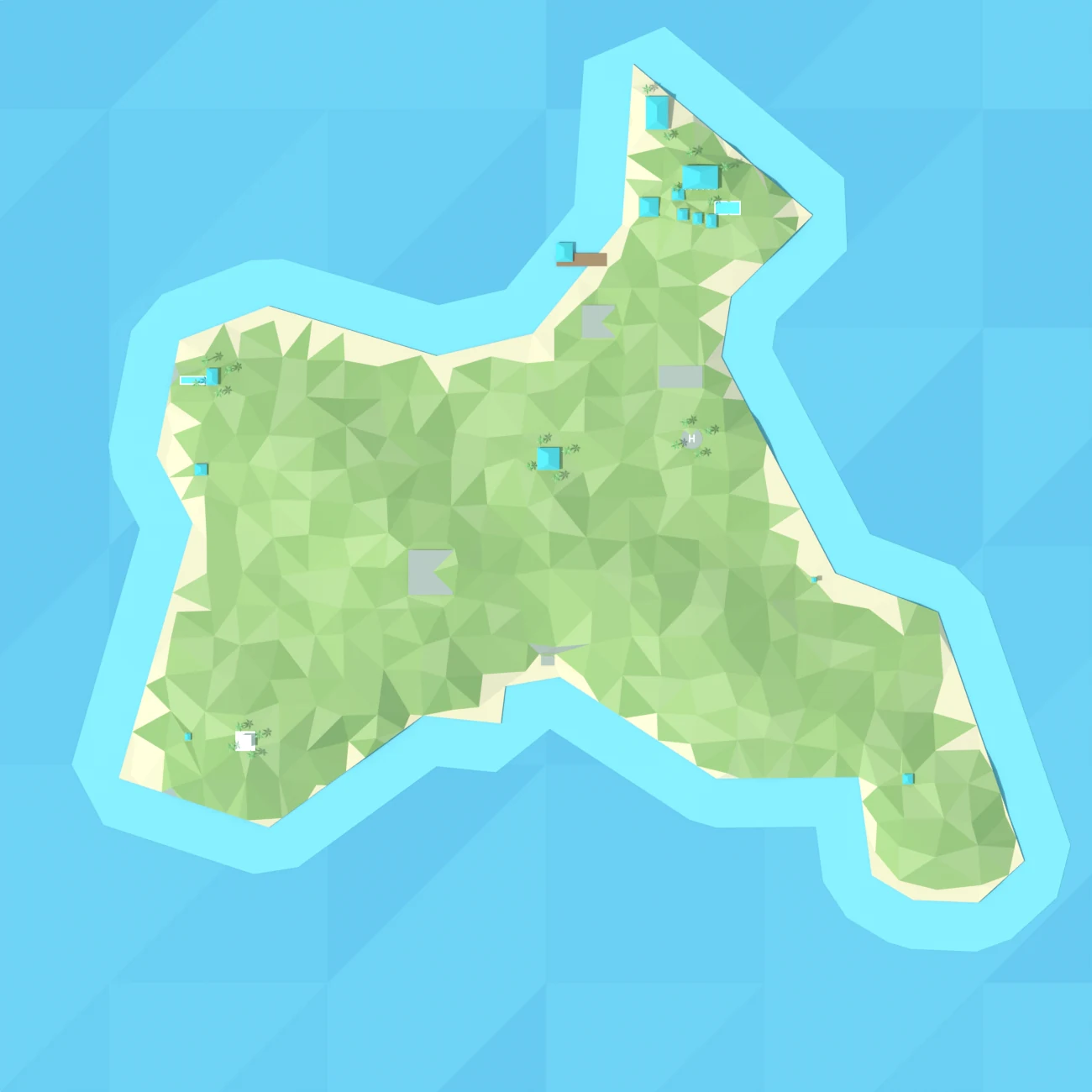 Karte der Insel aus dem Spiel, ein Nachbau von Little St. James